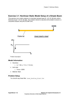 Nonlinear Static Model Setup of a Simple Beam