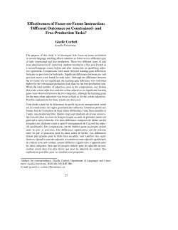 Effectiveness of Focus-on-Forms Instruction: Different Outcomes on
