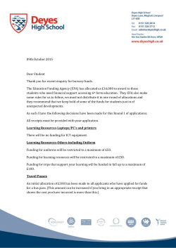 09th October 2015 Dear Student Thank you for recent enquiry for