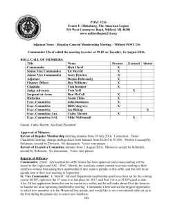 POST #216 Ernest F. Oldenburg, The American Legion 510 West
