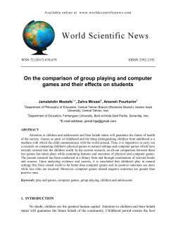 On the comparison of group playing and computer games and their