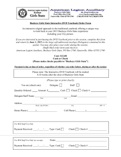 Buckeye Girls State Interactive DVD Yearbook Order Form An