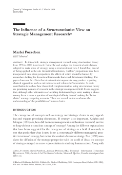 The Influence of a Structurationist View on Strategic