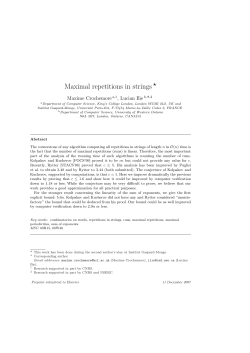 Maximal repetitions in strings - Computer Science