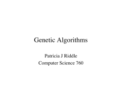 Genetic Algorithms - Department of Computer Science