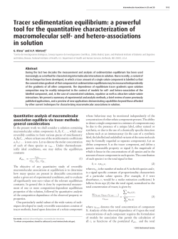 Tracer sedimentation equilibrium - Biochemical Society Transactions