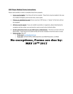 ODP Player Medical Forms Instructions