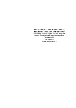 the national drug strategy: the first 10 years and beyond