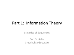 Princeton Stats Symposium 2011 &mdash; Information Theory