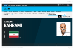 Mansour Bahrami | Bio | ATP World Tour