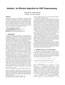 Alembic: An Efficient Algorithm for CNF Preprocessing