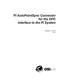 PI AutoPointSync Connector for the OPC Interface to the PI