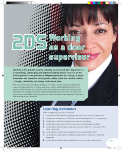 BTEC L2 Door Supervision and Security Guarding Candidate