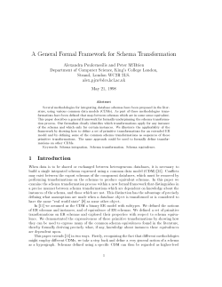 A General Formal Framework for Schema Transformation 1