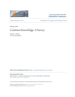 Common Knowledge: A Survey - ScholarlyCommons