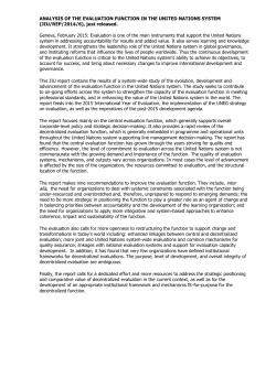 ANALYSIS OF THE EVALUATION FUNCTION IN THE UNITED