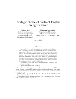 Strategic choice of contract lengths in agriculture