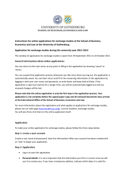 Instructions for online applications for exchange studies at the