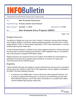 New Graduate Entry Program Description