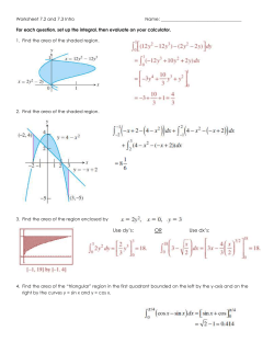 Worksheet 7.2 and 7.3 Intro Name: For each question, set up the