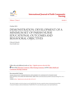 demonstration: development of a minimum set of