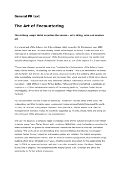 General PR text - Arlberg Hospiz Hotel