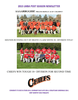 2015 LMBA Post Season Newsletter AAAARRGGHH!