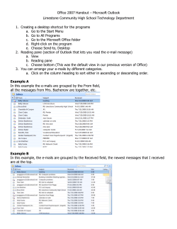 Microsoft Outlook Handout - Limestone Community High School