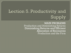 Lection 5. Productivity and Supply