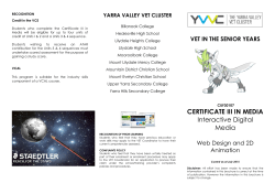 CERTIFICATE III IN MEDIA Interactive Digital Media