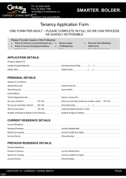 Tenancy Application Form