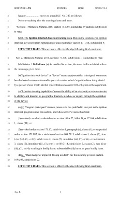 Senator .................... moves to amend SF No. 347 as follows:​ Delete