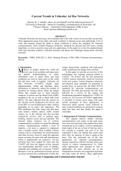 Current Trends in Vehicular Ad Hoc Networks
