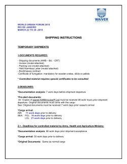 shipping instructions &ndash; temporary import - UN