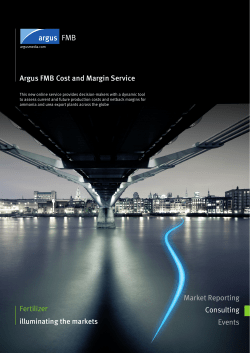 Market Reporting Consulting Events Argus FMB Cost