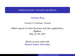 Indeterminate moment problems