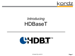 HDBaseT - Connected Home