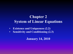 Chapter 2 System of Linear Equations Existence and Uniqueness (2.2)