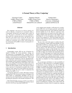 A Formal Theory of Key Conjuring