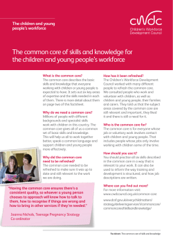 The common core of skills and knowledge for the children and