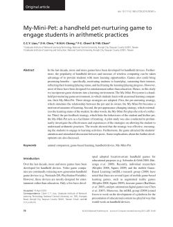 a handheld petnurturing game to engage students in arithmetic