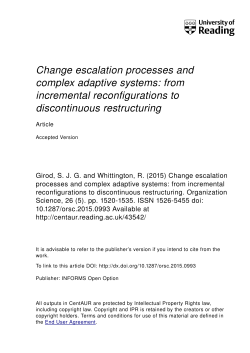 Change Escalation Processes and Complex Adaptive Systems