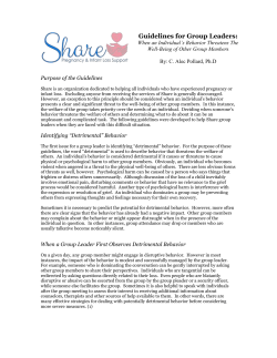 Guidelines for Share Group Leaders