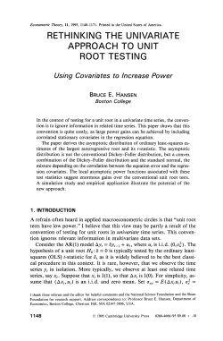 Rethinking the Univariate Approach to Unit Root Testing: Using