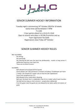 Senior Summer Hockey - Joondalup Lakers Hockey Club