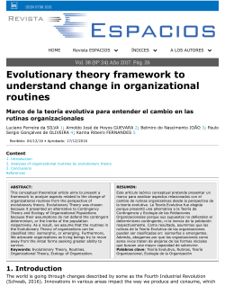 Evolutionary theory framework to understand change in