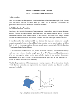 Module 5: Multiple Random Variables Lecture &ndash; 1: Joint Probability