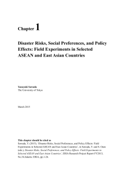 Chapter 1 Disaster Risks, Social Preferences, and Policy Effects