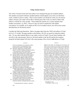Citing Ancient Sources The works of ancient Greek and Latin