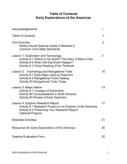 Early Explorations of the Americas Curriculum Guide